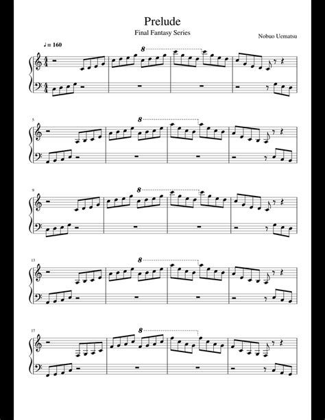 Prelude Final Fantasy Series Sheet Music For Piano Download Free In