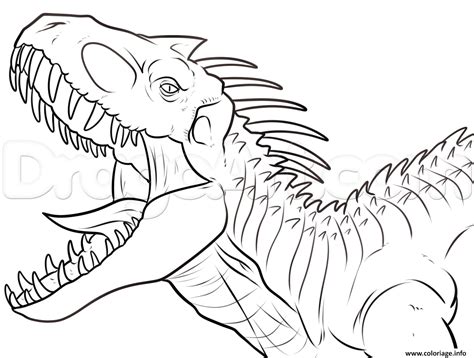 Coloriage indominus rex jurassic park dinosaure Dessin à Imprimer