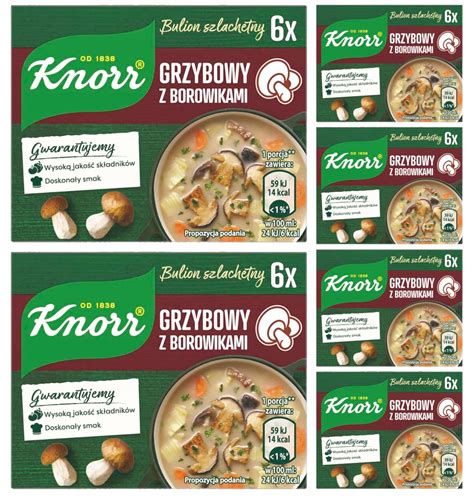 6 X KNORR BULION GRZYBOWY Z BOROWIKAMI 60G 13423578969 Allegro Pl