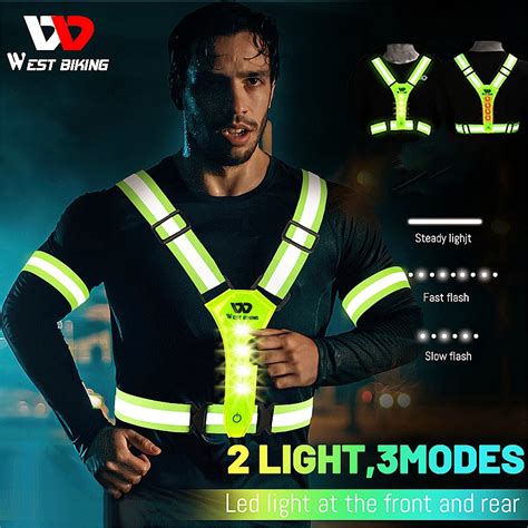 WEST BIKING Cycling Reflective Safety Vest Electric Scooter Flashing