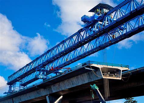 100 Ton Railway Bridge Girder Meluncurkan Gantry Crane Mesin Ereksi