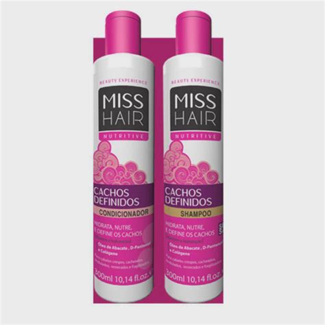 Kit Shampoo Condicionador Cachos Definidos Miss Hair 300ml Submarino