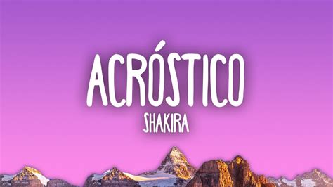 Shakira Acróstico YouTube Music