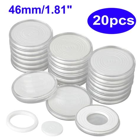 Mduoduo 20 Pcs Coin Storage Box 46mm Plastic Coin Holder Capsule