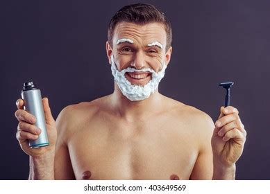 Photo De Stock Handsome Naked Man Shaving Foam On 403649569 Shutterstock