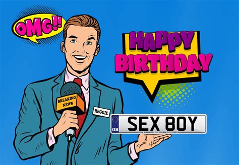 SEX Y FUN NOVELTY PERSONALISED NUMBER PLATE POP ART BIRTHDAY CARD Pink Bubblegum Gifts