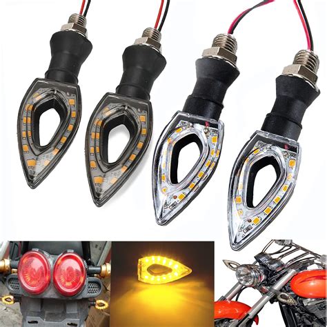 Motorcycle Heart Shape Led Turn Signal Flashers Light Off Road Moto Amber Indicator Blinker For