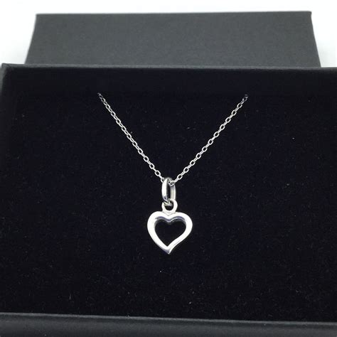 Silver Heart Pendant Necklace, Open Heart Necklace, Silver Pendant, Heart Necklace, Italian ...