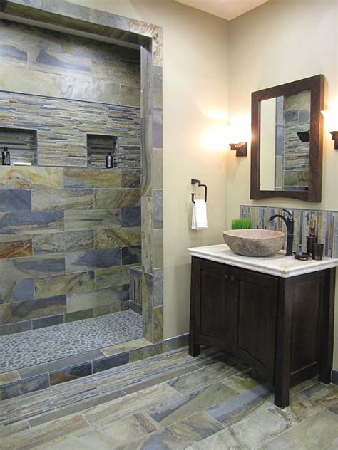 20+ Rustic Slate Tile Bathroom