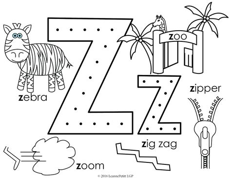Letter Z Coloring Page at GetColorings.com | Free printable colorings