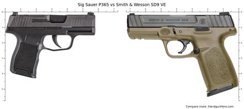 Sig Sauer P365 Vs Smith And Wesson Sd9 Ve Size Comparison Handgun Hero