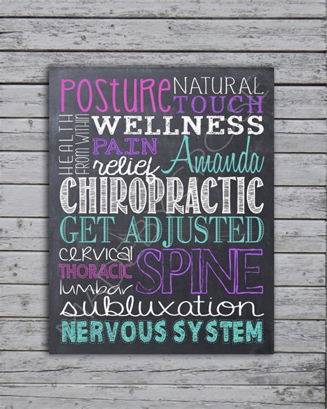 Personalized Chalkboard Chiropractic Subway Art Print