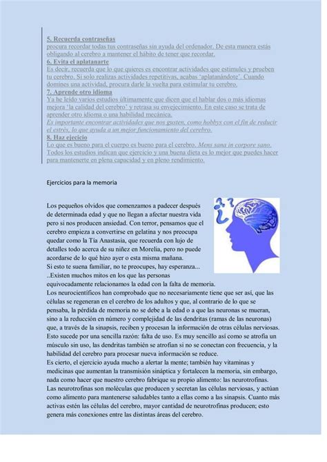 Ejercicios Para Entrenar Tu Cerebro Pdf