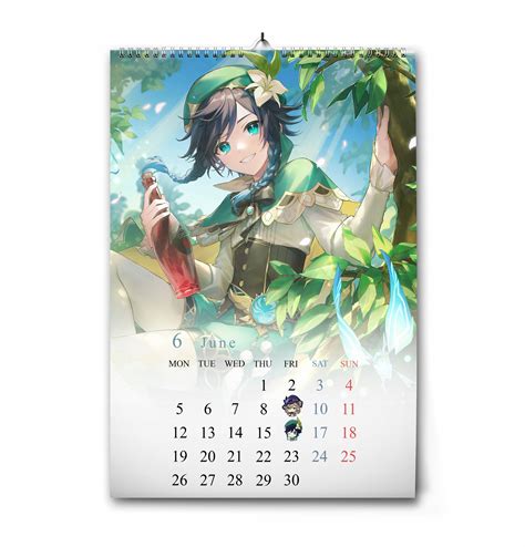 Kalender Genshin Impact Mondstadt A Anime Etsy De