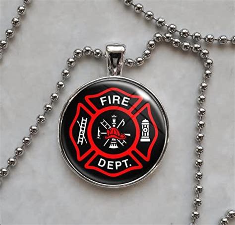 Fire Department Firefighter Pendant Necklace Handmade