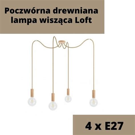 Poczw Rna Drewniana Lampa Wisz Ca Loft Multi Eco Line X Typ B Kolorowe