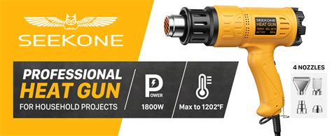 Seekone Heat Gun W Fast Heating Heavy Duty Hot Air Gun Kit Variable