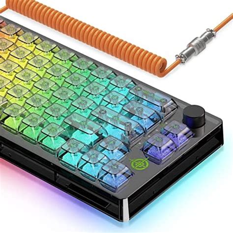 65 Hot Swap Wired Mechanical Gaming Keyboard Programmable With Transparent 66 Key Full Side RGB