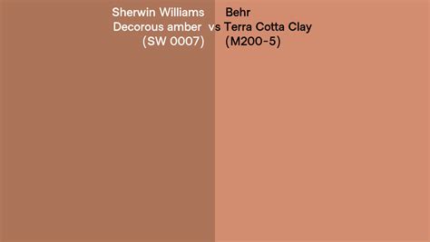 Sherwin Williams Decorous Amber Sw Vs Behr Terra Cotta Clay