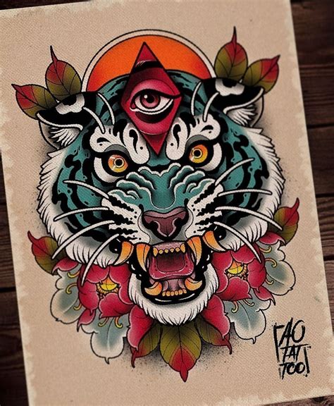 Pin By Lizia On Tiger Tattoo Design Old School Tattoo Designs