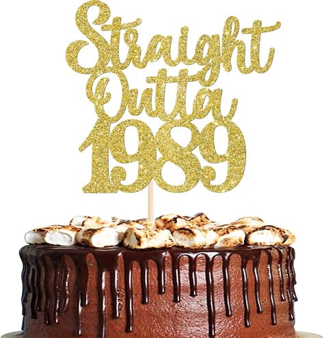 1 Pack 35th Birthday Cake Topper Glitter Straight Outta