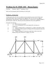 Bme C Hw Pdf Spring Problem Set Bme C Biomechanics