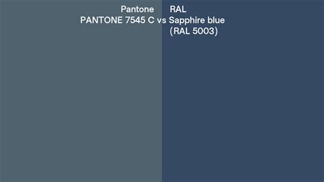 Pantone 7545 C Vs Ral Sapphire Blue Ral 5003 Side By Side Comparison