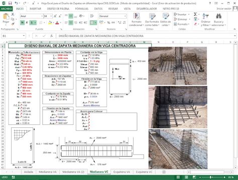 Plantillas Excel Para Ingenieros Civiles Xls Plantilla Excel Para DiseÑo De Zapatas Centicas