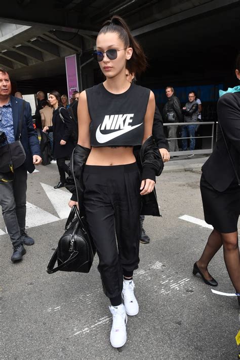 Wearing White Nike High-Tops | Bella Hadid's Sneakers | POPSUGAR ...