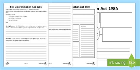 Sex Discrimination Act Resource Pack Teacher Made