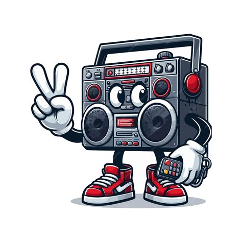 Premium Vector | Illustration of graffiti boombox character