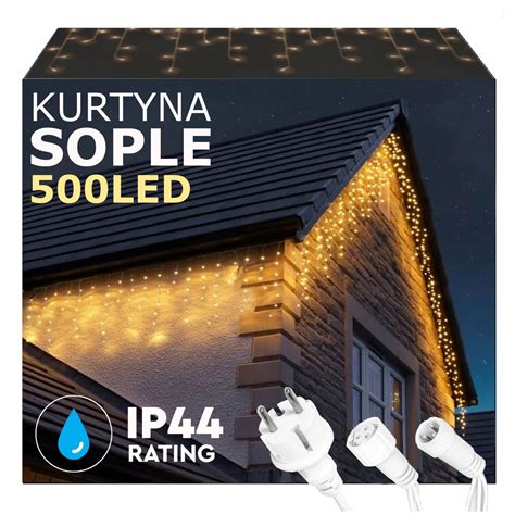 SOPLE 500LED LAMPKI ZEWNĘTRZNE IP44 ŚWIATŁO STAŁE KURTYNA GIRLANDA