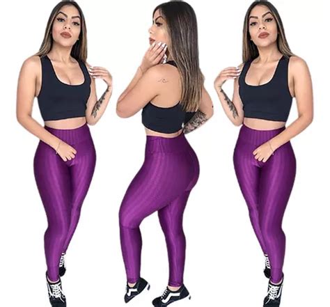 Roupa De Academia 4 Calca Leg 3d Cirre Feminina Brinde Parcelamento