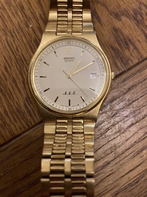 SEIKO 7M22 6A00 AGS Watch Gold Plated Rare In Fab Condition 100 00