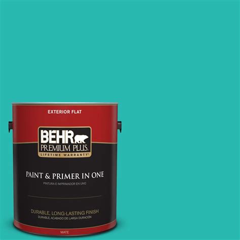 BEHR Premium Plus 5 Gal P440 2 Clear Aqua Flat Exterior Paint 405005