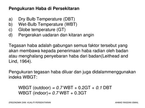 Ppt Ergonomik Dan Kualiti Persekitaran Oleh Prof Madya Ir Dr