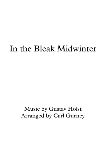 In The Bleak Midwinter Sheet Music Gustav Holst Solo Guitar