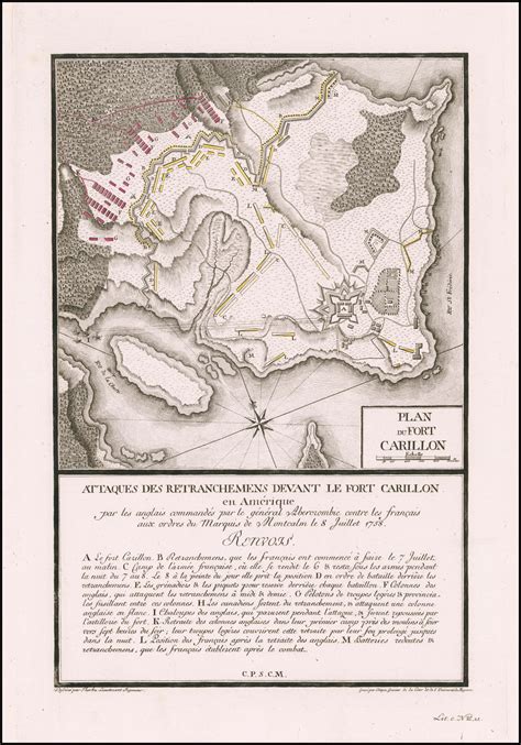 Fort Ticonderoga Plan Du Fort Carillon 1758 French And Indian