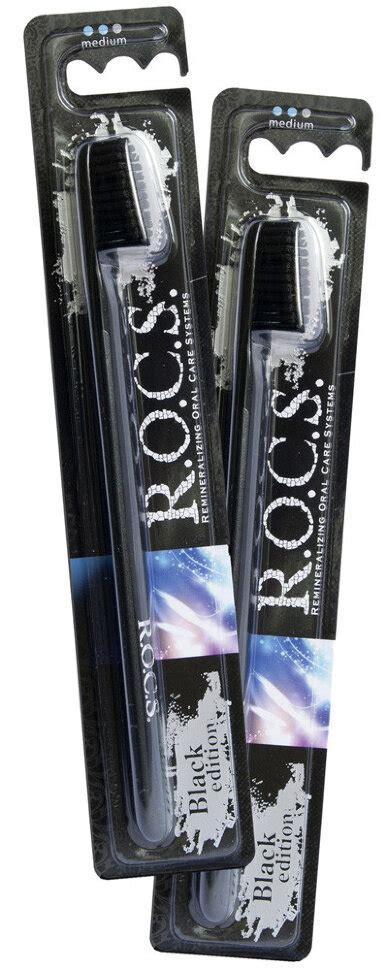 Зубная щетка Rocs Black Edition (Рокс Блэк Эдишн) средней жесткости ...