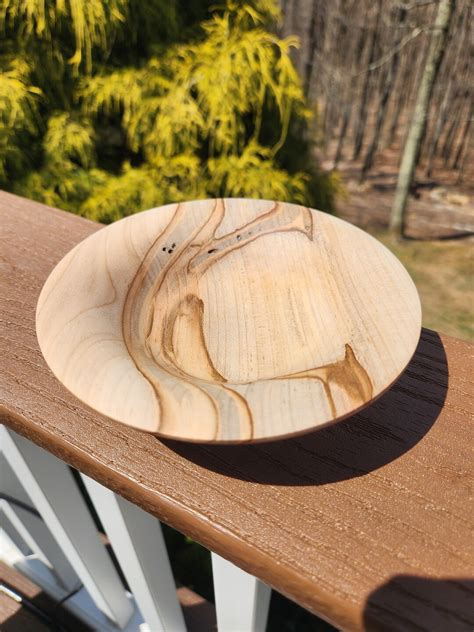 Hand Turned Wooden Jewelry Dish Bowl Ambrosia Maple Wood Etsy