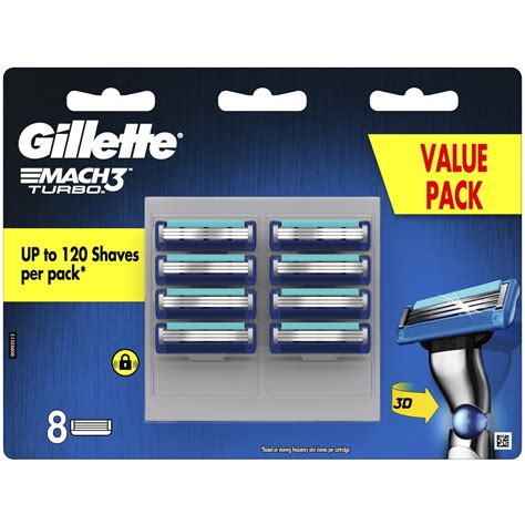 Gillette Mach3 Turbo Replacement Blades 8pk Big W