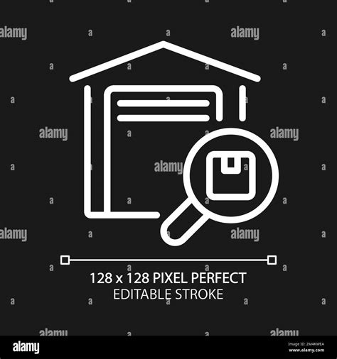 Inventory Management Pixel Perfect White Linear Icon For Dark Theme