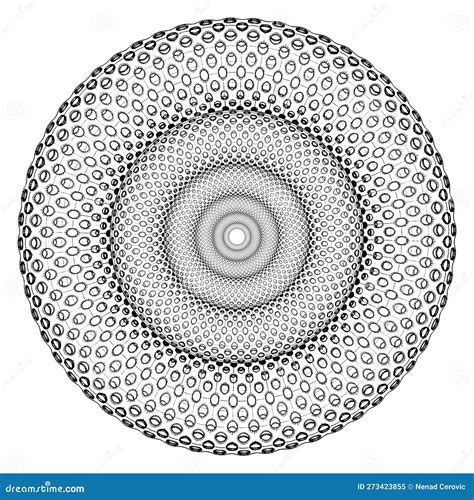 Concentric Perforated Torus Vector Illustration Isolated On White