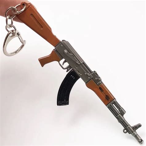 Cm Pubg Mm Weapon Rifle Akm Model Key Chains Ak Toys Gun