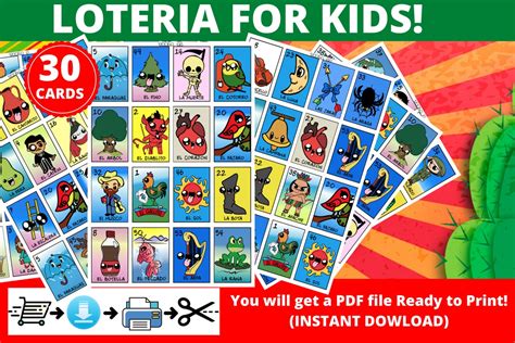 Loteria Mexicana Imprimible para Descargar en archivo PDF e Etsy México