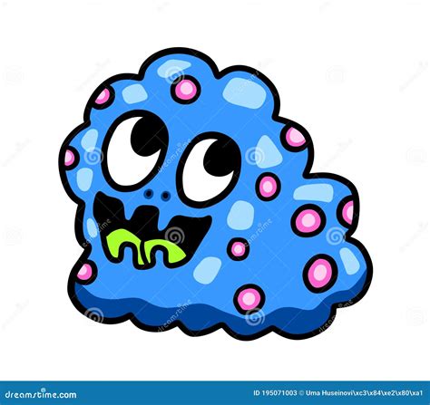 Adorable Funny Blue Slime Monster Stock Illustration - Illustration of ...