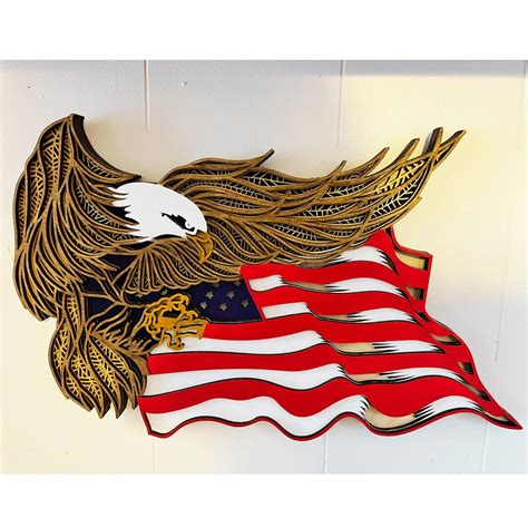 American Flag Eagle American Flag American Eagle Wall Decor Patriotic ...