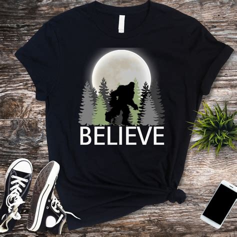 Bigfoot Believe Tshirt Bigfoot Cryptid Shirt Yeti Tee Shirt Sasquatch