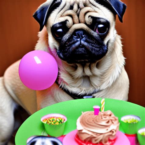 Pug Birthday Party Graphic · Creative Fabrica