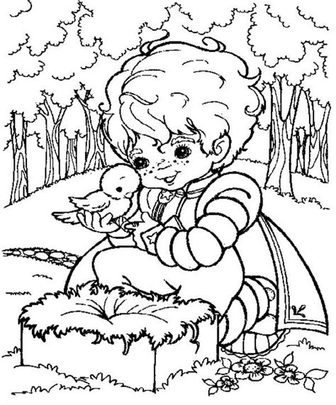 Buddy Blue Caring A Bird In Rainbow Brite Coloring Page Color Luna